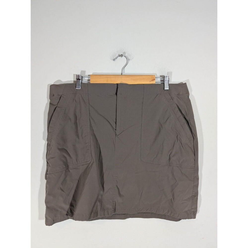 Eddie Bauer Womens Brown Performance Mini Skort Sz 16 Hiking Outdoor Camping